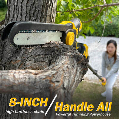 6-inch Portable Electric Lithium Chain Saw With Small Chainsaw Chain and Battery Telescopic Rod Set