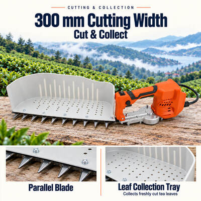 Dual Power Battery Electric Tea Plucker Handheld Cordless Tea Harvesting Machine with Backpack Battery and Tray